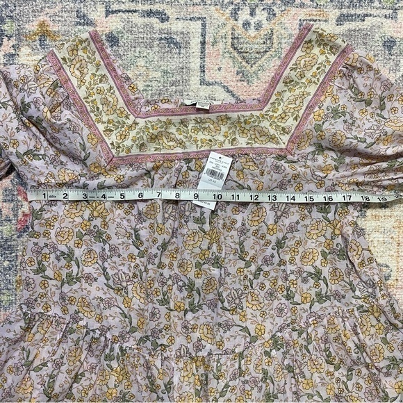 American Eagle‎ NWT XS Boho Floral Square Neck Blouse Top Cotton - Picture 8 of 9